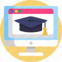 university, online graduation, graduation hat, education