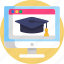 university, online graduation, graduation hat, education 
