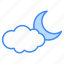 partly cloudy night, night, weather, forecast, weather-forecast, night-time, partly-cloud, moon, cloudy 