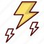 lightening, energy, flash, electricity, charge, lightning, thunder, app, zig-zag 