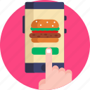 order, food, burger, mobile app