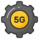 5g, network, technology, setting, cogwheel, speed, internet