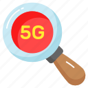 magnifier, 5g, network, technology, search, find, speed