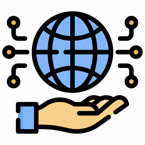 Global, connection, world, wide, web, communications, hand icon - Download on Iconfinder