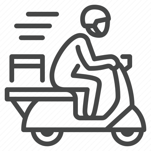 Courier, delivery, fast, moped, motorbike, scooter icon - Download on Iconfinder