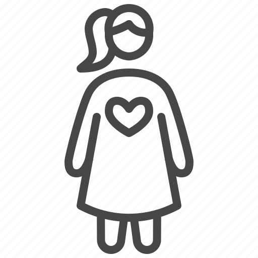 Woman, wife, heart, single, bride, girlfriend icon - Download on Iconfinder