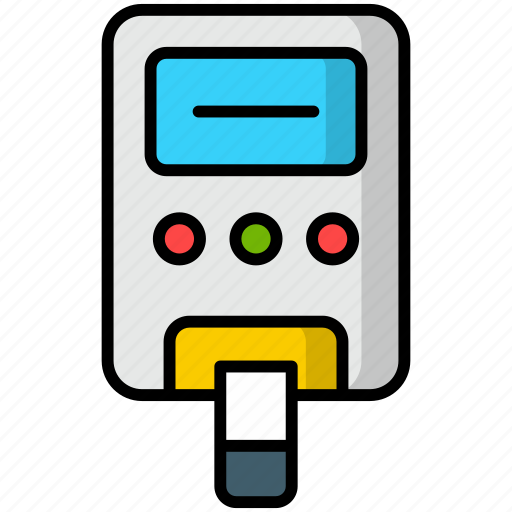 Glucometer, blood test, diabetes meter, glucose monitoring, sugar test icon - Download on Iconfinder