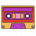 retro, cassette, tape, illutration, element, line, colorful, shape, frame