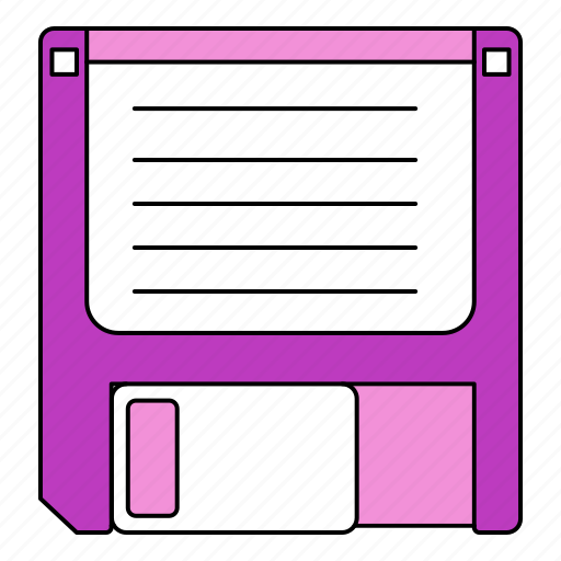 Retro, disk, memory, illustration, element, line, colorful sticker - Download on Iconfinder