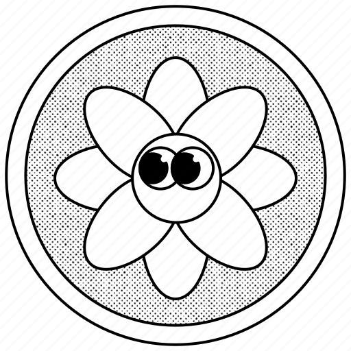 Retro, flower, badge, element, colorful, shape, frame sticker - Download on Iconfinder