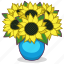 bouquet, flowers, gift, present, sunflowers, vase, sunflower 