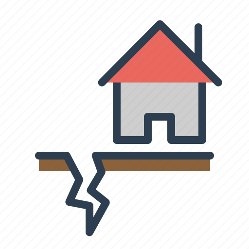 Earthquake, gap, house, temblor icon - Download on Iconfinder