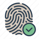approved, checkmark, fingerprint, scan, touch id