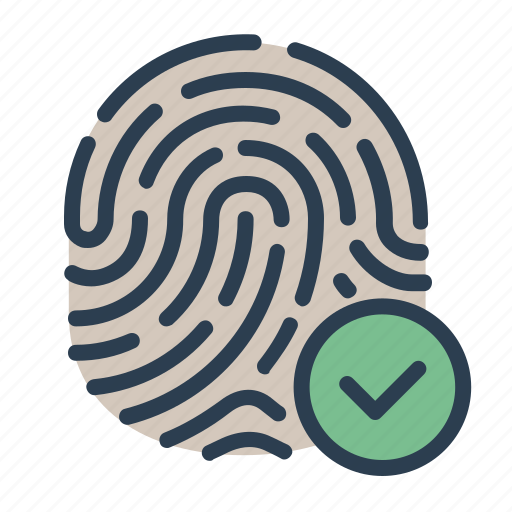 Approved, checkmark, fingerprint, scan, touch id icon - Download on Iconfinder