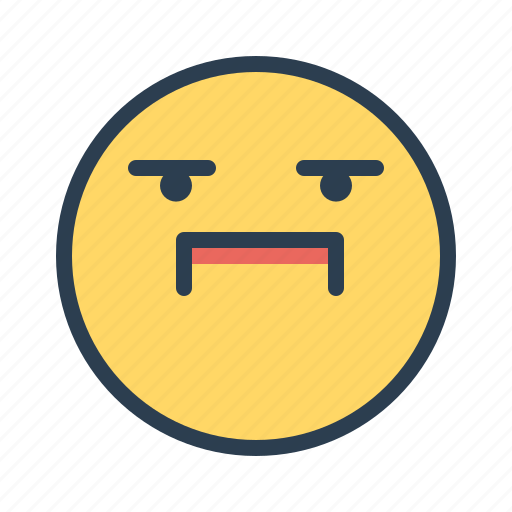 Scared face emoticon filled outline icon, Stock vector