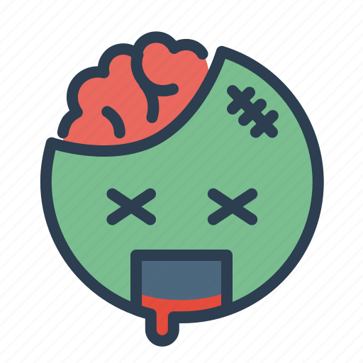 Blood, brain, face, zombie, emoji icon - Download on Iconfinder