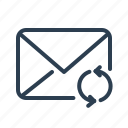 envelope, mail, message, refresh, sync, update