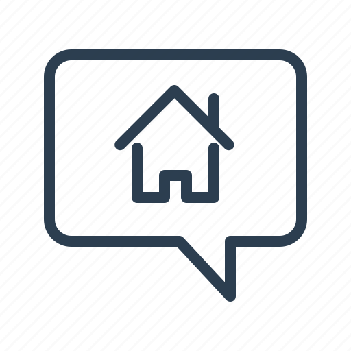 Apartment, bubble, building, house, message, property, real estate icon - Download on Iconfinder