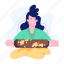 rolling, dough, hobby, kitchen, work, woman, girl 