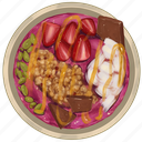 smoothie bowl, chocolate, granola, acai bowl, breakfast, diet, fruit