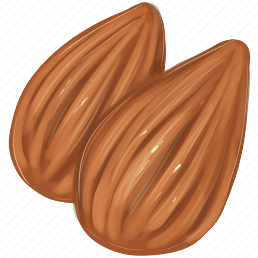 Almonds, nut, bean, legume, seed, grain, roasted almond icon - Download on Iconfinder