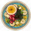 smoothie bowl, blue acai bowl, chia seeds, banana slices, strawberry slices, passion fruit, acai bowl 