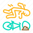 fall, bike, man, accident, injury, person