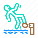 falling, water, man, accident, injury, person