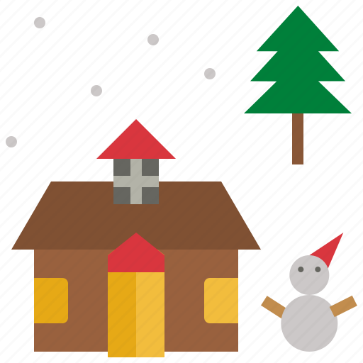 Cottage, winter, accommodation, resort, snow icon - Download on Iconfinder