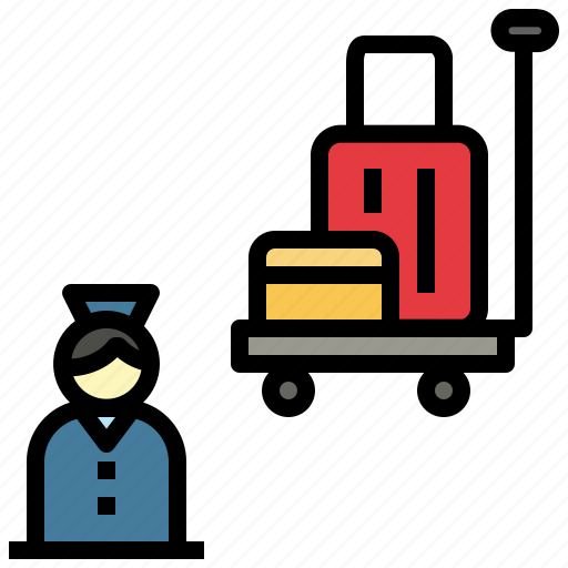 Bellboy, luggage, carrier, transporter, bellman icon - Download on Iconfinder