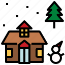 cottage, winter, accommodation, resort, snow