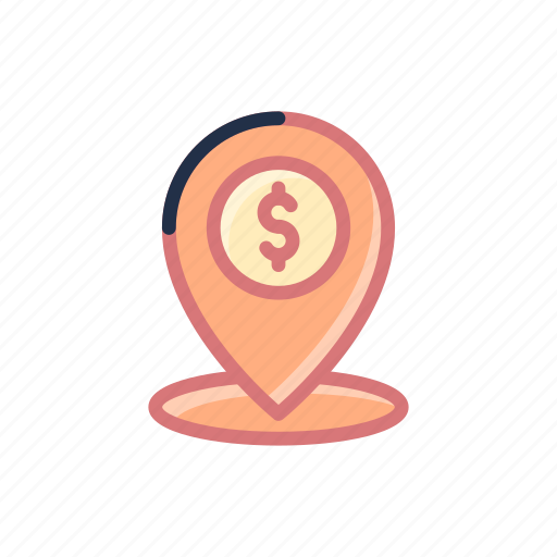 Dollar, location, pointer, money, currency icon - Download on Iconfinder