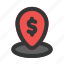 location, money, bank, dollar, maps, and 