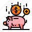 accounting, bank, deposit, piggy 