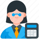 accountant, account, accounting, bookkeeper, user, avatar, calculator