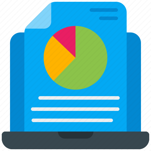 Report, accounting, pie, graph, laptop, computer, data icon - Download on Iconfinder