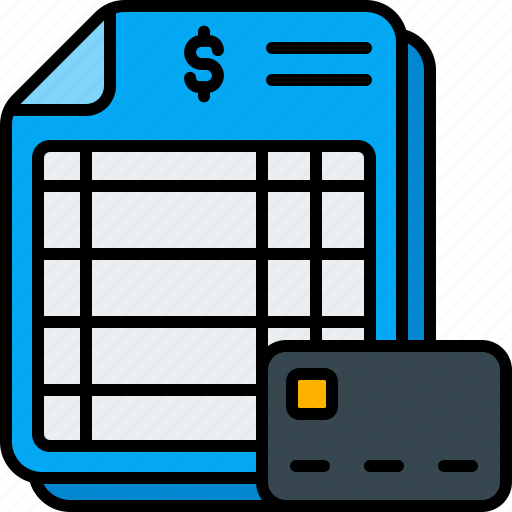Expenses, accounting, spreadsheet, credit, report, payment, finance icon - Download on Iconfinder