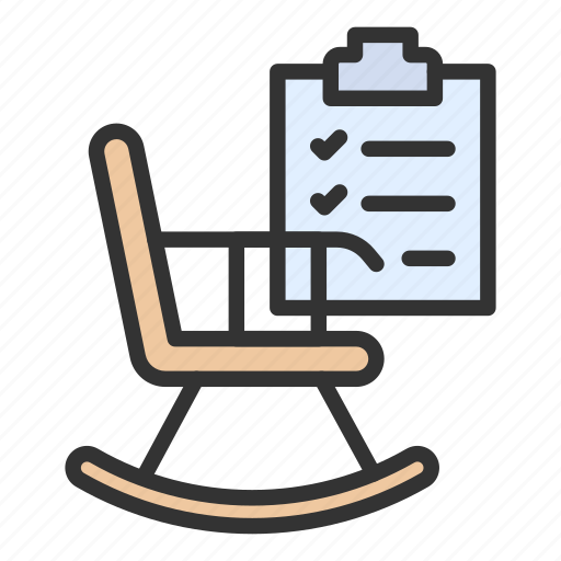 Retirement planning, chair, check list, task list icon - Download on Iconfinder