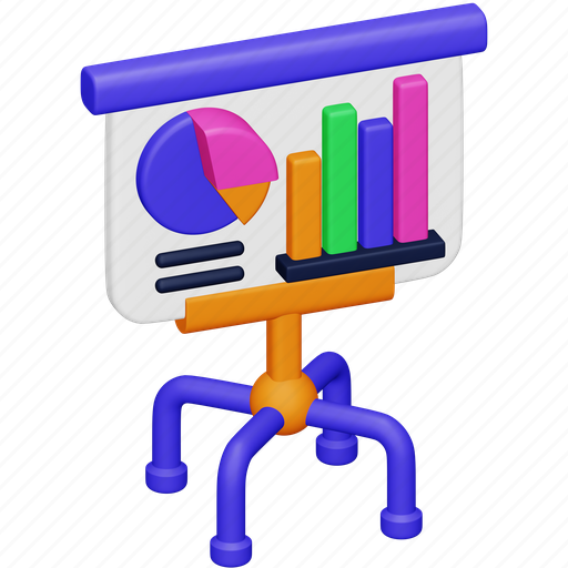 Analysis, accounting, presentation, sales, bar, chart, statistics 3D illustration - Download on Iconfinder