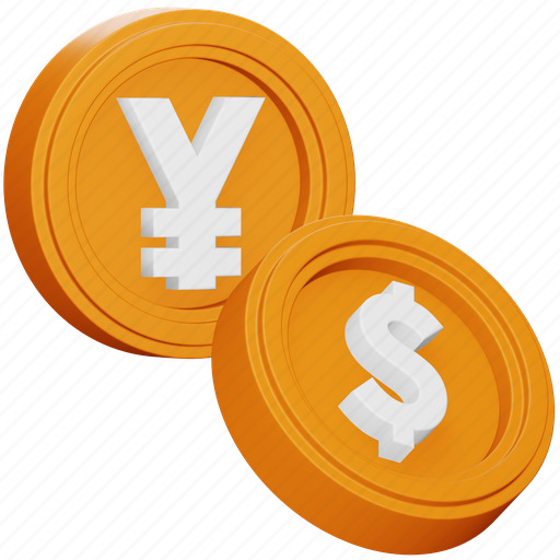 Currency, accounting, money, dollar, yuan, finance, coin 3D illustration - Download on Iconfinder