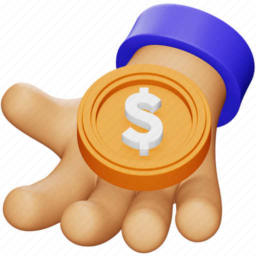 Donation, accounting, money, finance, tax, coin, charity 3D illustration - Download on Iconfinder