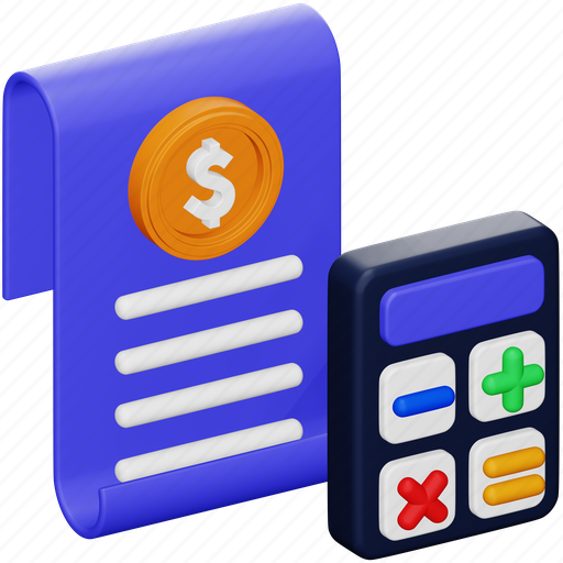 Expenses, accounting, business, calculate, finance, income, document 3D illustration - Download on Iconfinder