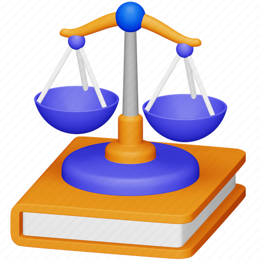 Legal, service, accounting, law, justice, book, balance 3D illustration - Download on Iconfinder