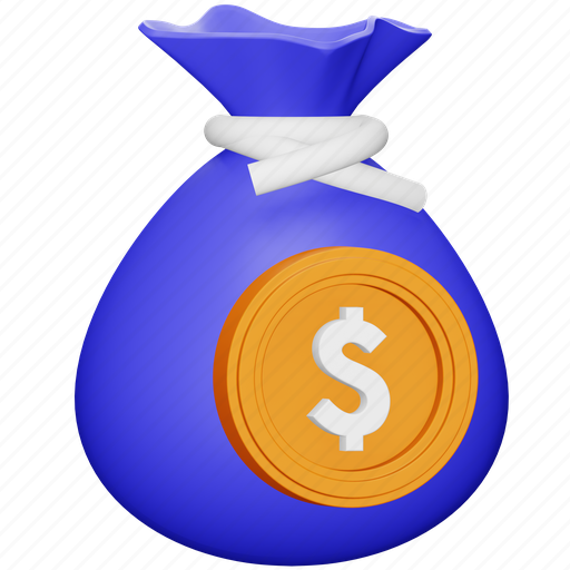 Money, bag, accounting, dollar, finance, invest 3D illustration - Download on Iconfinder