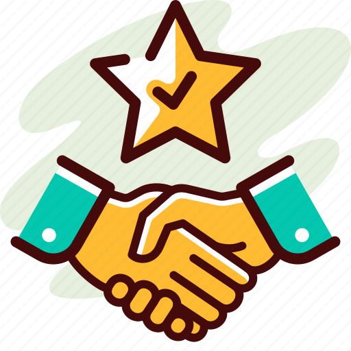 Achievement, award, deal, reward, shake hand, star, success icon - Download on Iconfinder