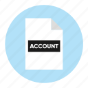 account, document, file, paper
