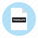 document, file, paper, translate