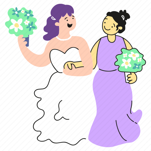 Activism, bouquet, couple, woman, gay, love, pride illustration - Download on Iconfinder