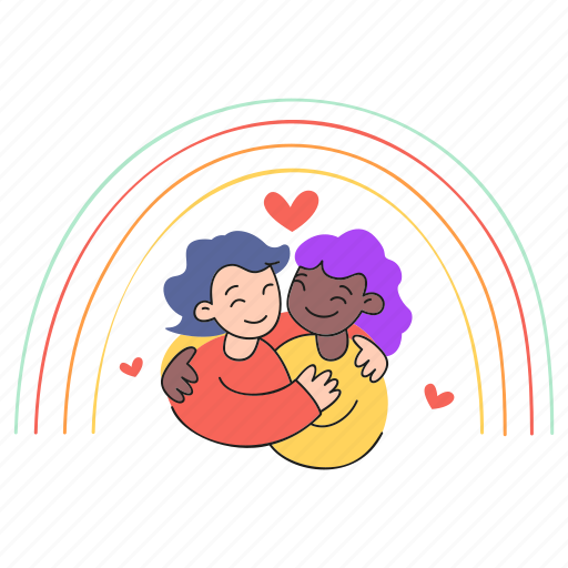 Activism, wins, valentine, couple, hug, heart, love illustration - Download on Iconfinder