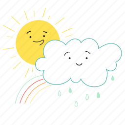 weather, activism, sun, cloud, rainbow, subby, partly, cloudy, rain, happy, smile 